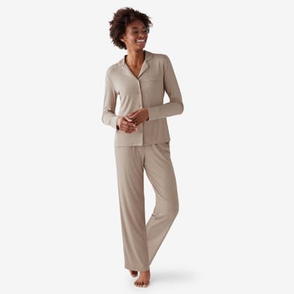 Company Essentials™ Viscose From Bamboo Button-Down Pajama Set