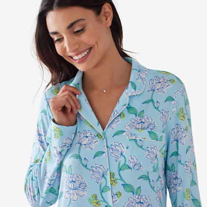 TENCEL™ Modal Jersey Knit Nightshirt  - Floral Percale