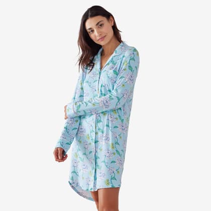 TENCEL™ Modal Jersey Knit Nightshirt  - Floral Percale