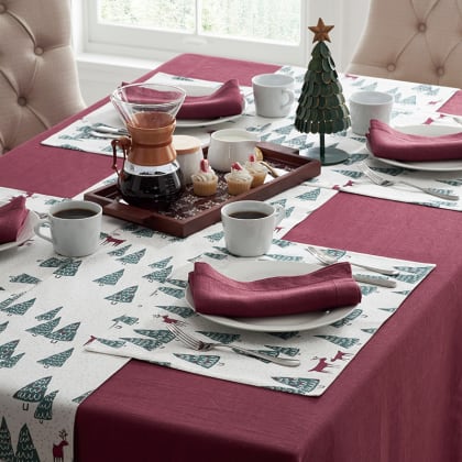 Solid Linen Tablecloth - Berry