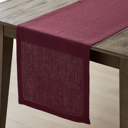 Solid Linen Table Runner - Berry