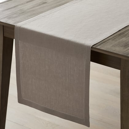 Solid Linen Table Runner - Taupe