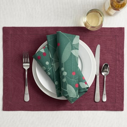 Solid Linen Placemat, Set Of 4 - Pearl Gray