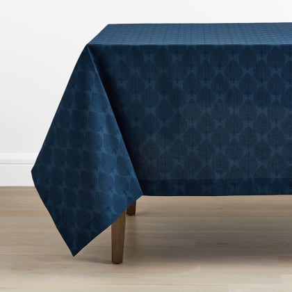 Trees Cotton Tablecloth - Blue