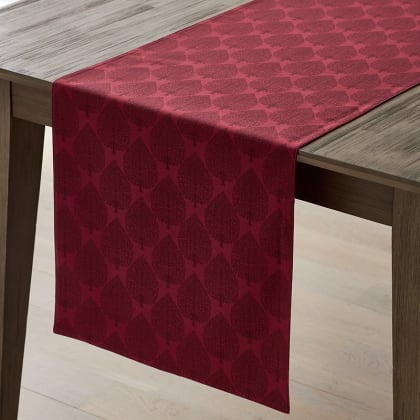 Trees Cotton Table Runner - Red