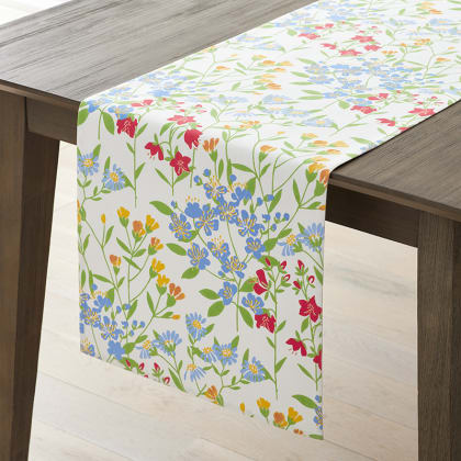 Printed Cotton Table Runner - Floral Fields