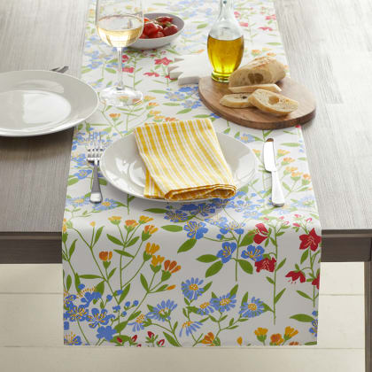 Printed Cotton Table Runner - Floral Fields