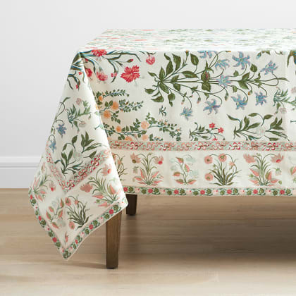 Summer Garden Cotton Tablecloth - Botanical Floral