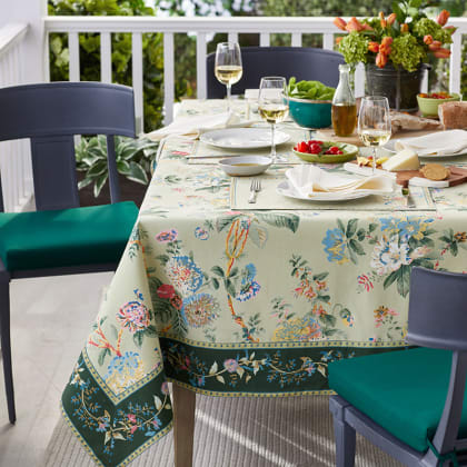 Summer Garden Cotton Tablecloth - Flower Blossoms