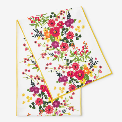 Seasonal Printed Cotton Table Runner - Garden Floral