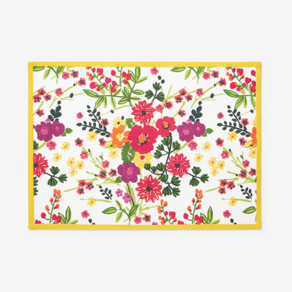 Seasonal Printed Cotton Placemat, Set of 4 - Garden Floral