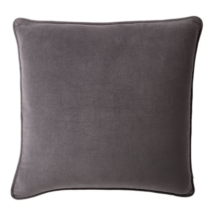 Cotton Velvet Pillow Cover - Gray Smoke