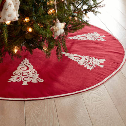 Legends Luxury™ Holiday Embroidered Tree Skirt - Red