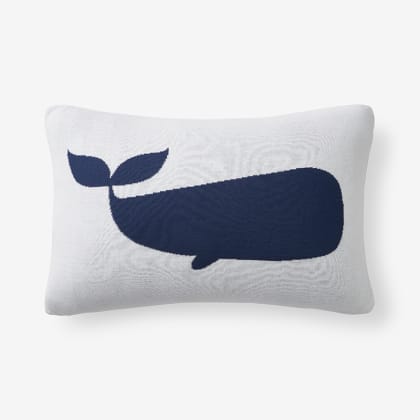 Summer Knit Pillow Cover - Whale