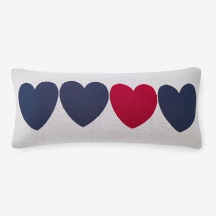 Summer Knit Pillow Cover - Hearts