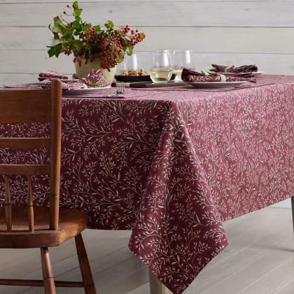 Seasonal Printed Cotton Tablecloth  - Floral Vine