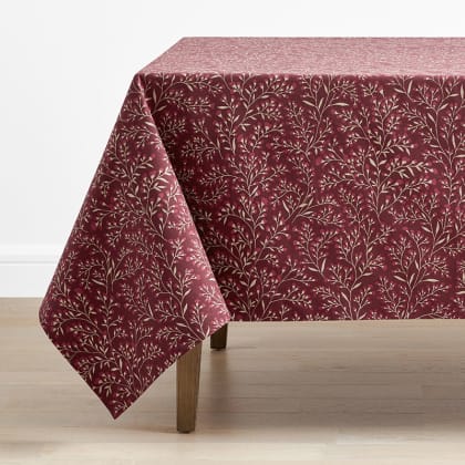 Seasonal Printed Cotton Tablecloth  - Floral Vine