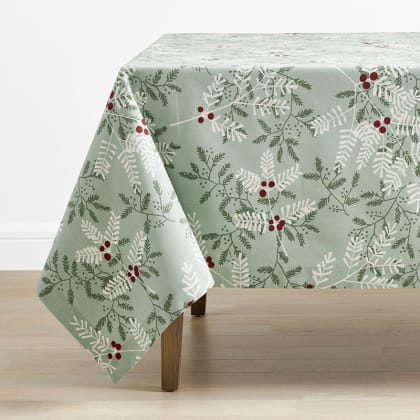 Seasonal Printed Cotton Tablecloth  - Berry Sprig