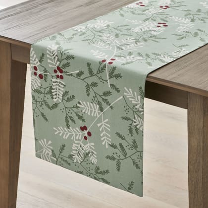 Seasonal Printed Cotton Table Runner  - Berry Sprig