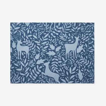 Seasonal Printed Cotton Placemat, Set of 4  - Winter Deer
