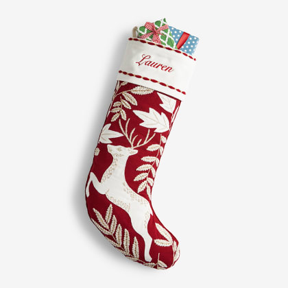 Legends Luxury™ Holiday Stocking - Reindeer Red