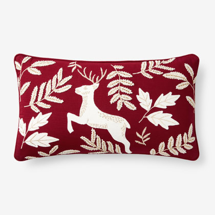 Legends Luxury™ Holiday Pillow Cover - Reindeer Red
