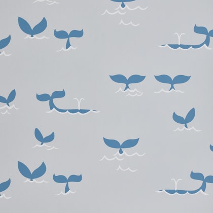 The Company Store x Wallshoppe Whale Splash Wallpaper - Gray/Blue
