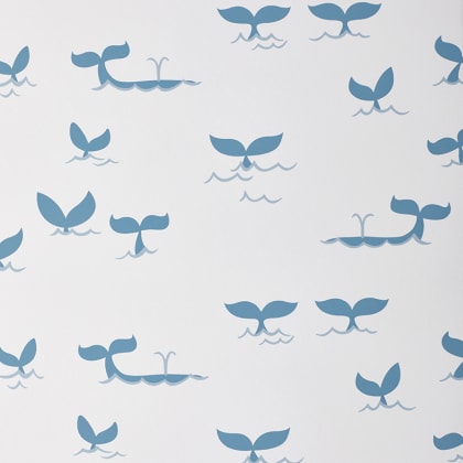 The Company Store x Wallshoppe Whale Splash Wallpaper - White/Blue