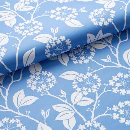 The Company Store x Wallshoppe Leaves Wallpaper - White/Blue