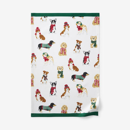 Holiday Tea Towel - Holiday Dog