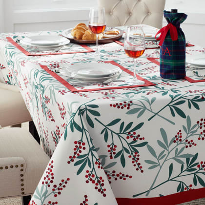 Seasonal Printed Cotton Tablecloth - Berry