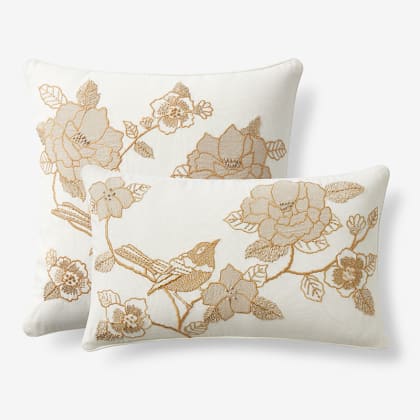 Legends Luxury™ Holiday Pillow Cover - Winter Bird Ivory