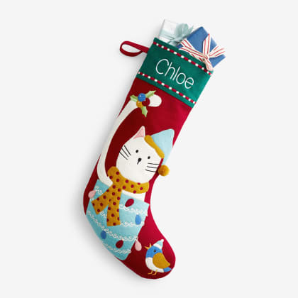 Holiday Felt Stocking - Cat