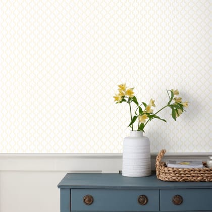 The Company Store x Wallshoppe Chateau Ogee Wallpaper  - Chateau Ogee Pale Yellow