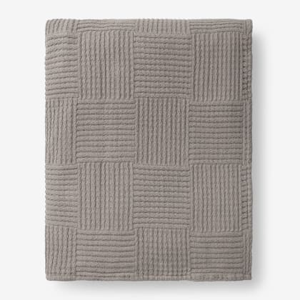 Large Basketweave Blanket - Shale