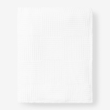 Large Basketweave Blanket - White