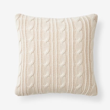 Chunky Cable Knit Decorative Pillow  - Natural