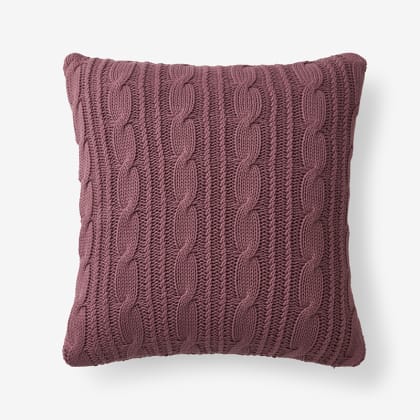 Chunky Cable Knit Decorative Pillow  - Rose