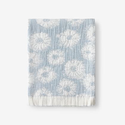 Tie-Dyed Cotton Summer Throw - Tie-Dyed Blue