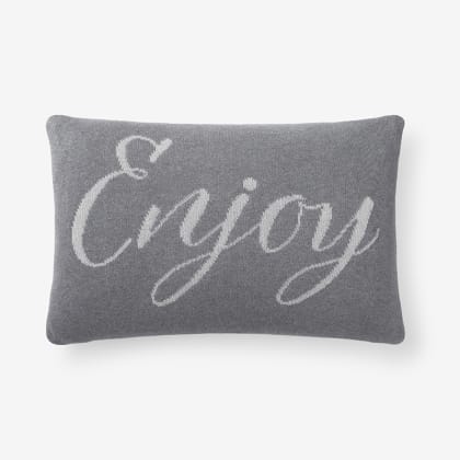 Holiday Knit Pillow Cover - Gray/Ivory