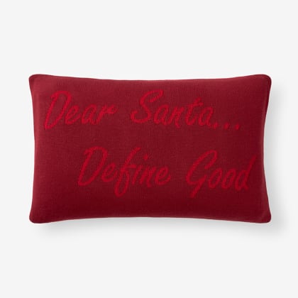 Holiday Knit Pillow Cover - Dark Red