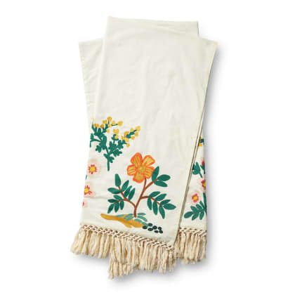 Rifle Paper Co. x Loloi Cotton Throw - Wildwood Ivory Multi