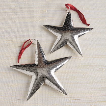 Hammered Star Ornament Set