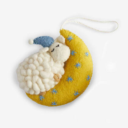 Holiday Felt Ornaments - Moon & Sheep