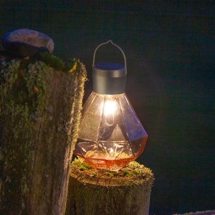 Gem Light Glass Solar Indoor/Outdoor Lantern