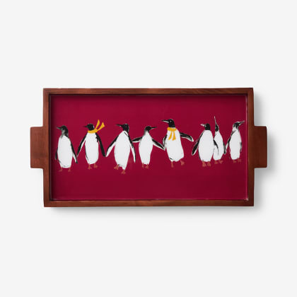 Holiday Wood Platter - Penguins