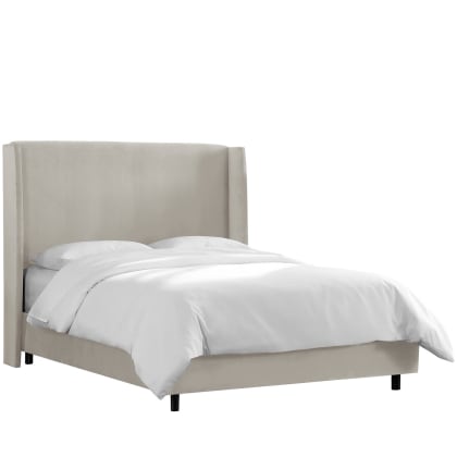 Gramercy Velvet Bed - Light Gray