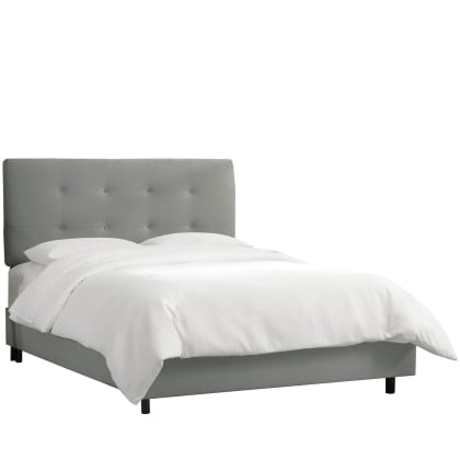 Soho Velvet Bed - Steel Gray