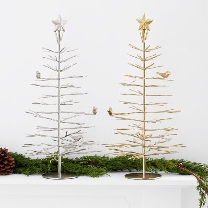 Metal Holiday Bird Tree
