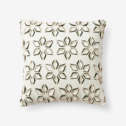 Legends Hotel™ Felt Laser-Cut Snowflake Pillow Cover - Green